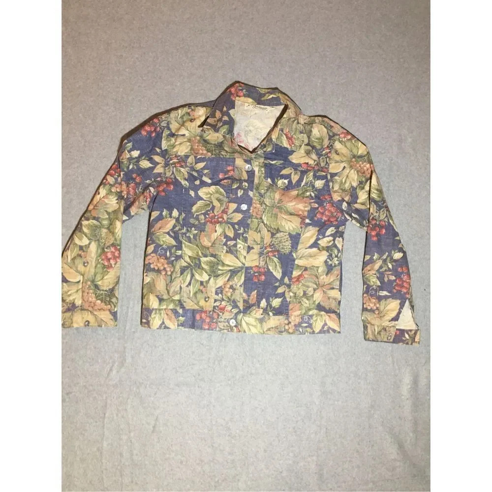 Womens Norm Thompson Jacket Size Medium Floral Print Boho Fairy Maximalist